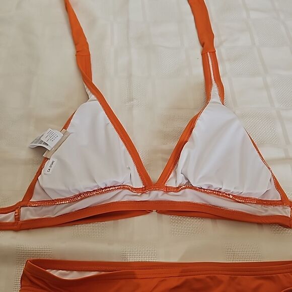 Michael Kors 2-Piece Bikini Top & Bikini Mid-Rise Bikini Bottom Small Orange - Picture 14 of 16